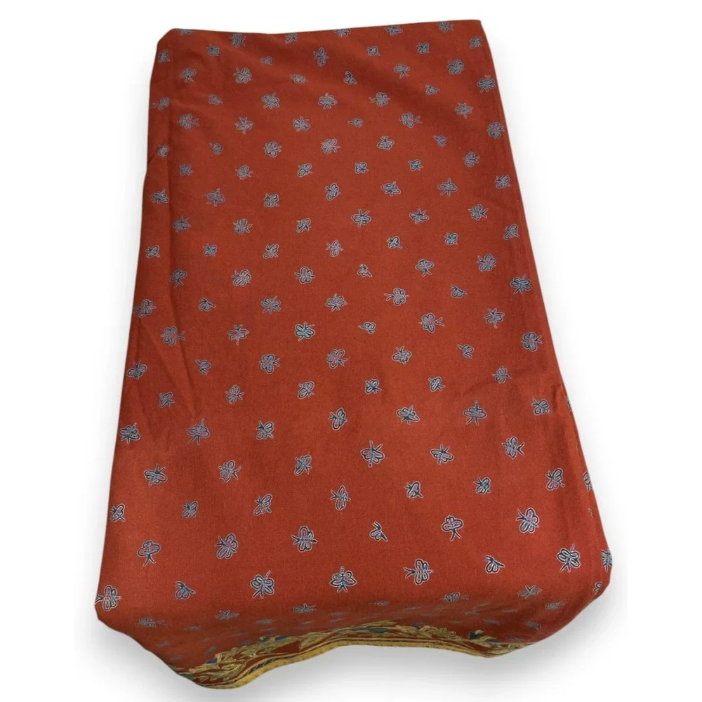 Williams Sonoma French Country Tablecloth Orange Bees Floral Provence 70x108